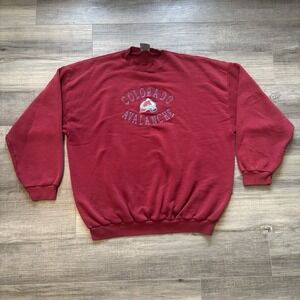 VTG NHL Colorado Avalanche Logo 7 Red SZ 2XL Crewneck Hockey